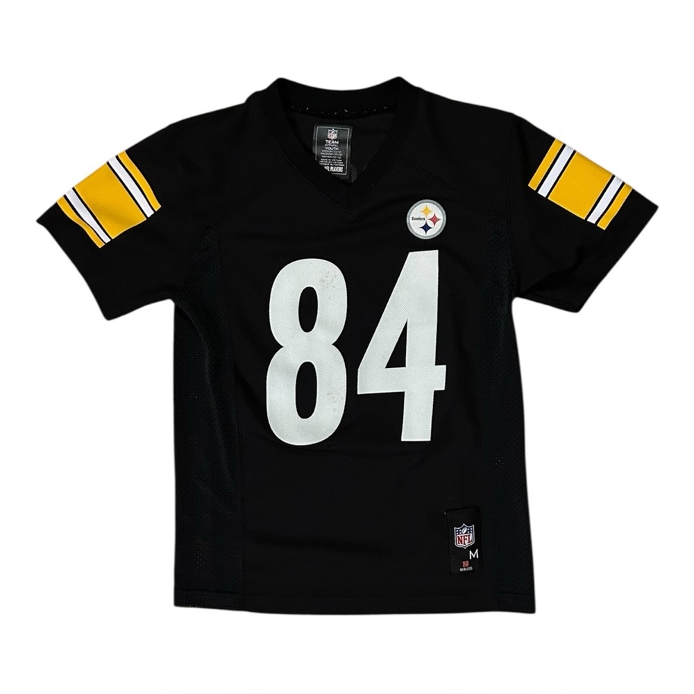 Pittsburgh Steelers Antonio Brown 84 T Shirt Youth Medium 10/12 Black V Neck NFL